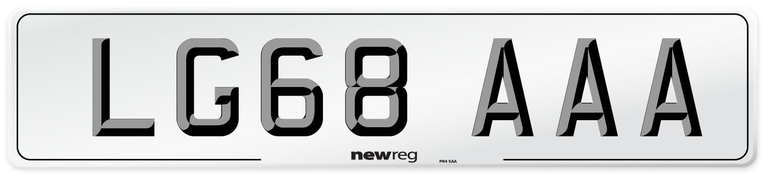 LG68 AAA Number Plate from New Reg